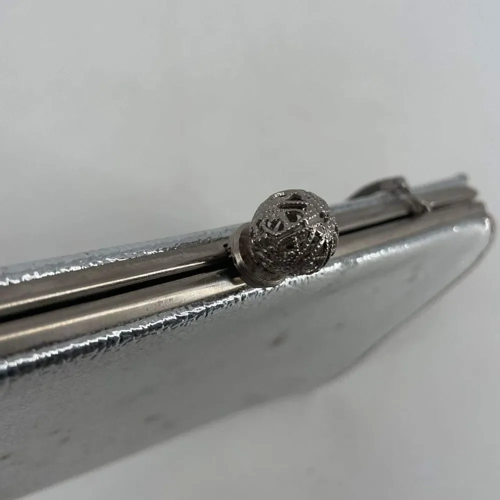 Vintage‎ Rulo Creations Women's Shimmer Clutch Handbag Evening Bag Silver Small